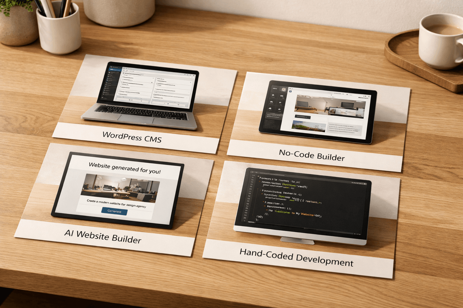 CMS, No‑Code, KI oder individuelle Entwicklung?